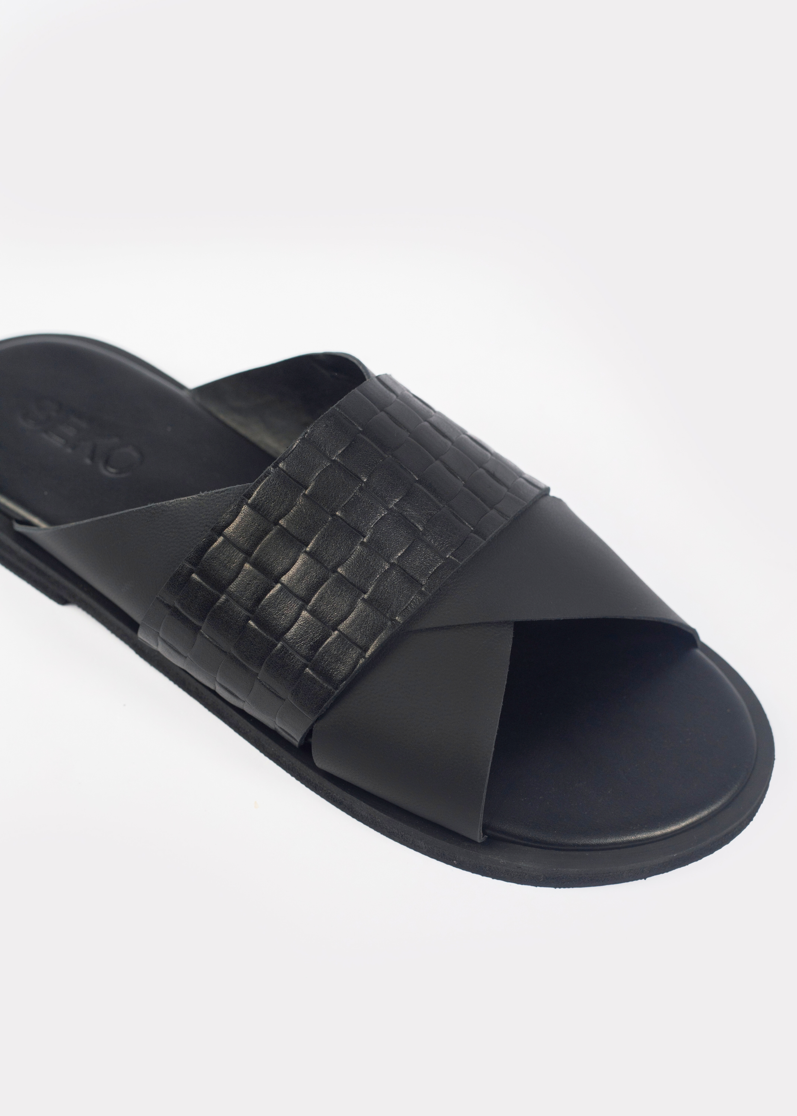 Sandales pour hommes – Meyou Noir - Cuir Véritable
