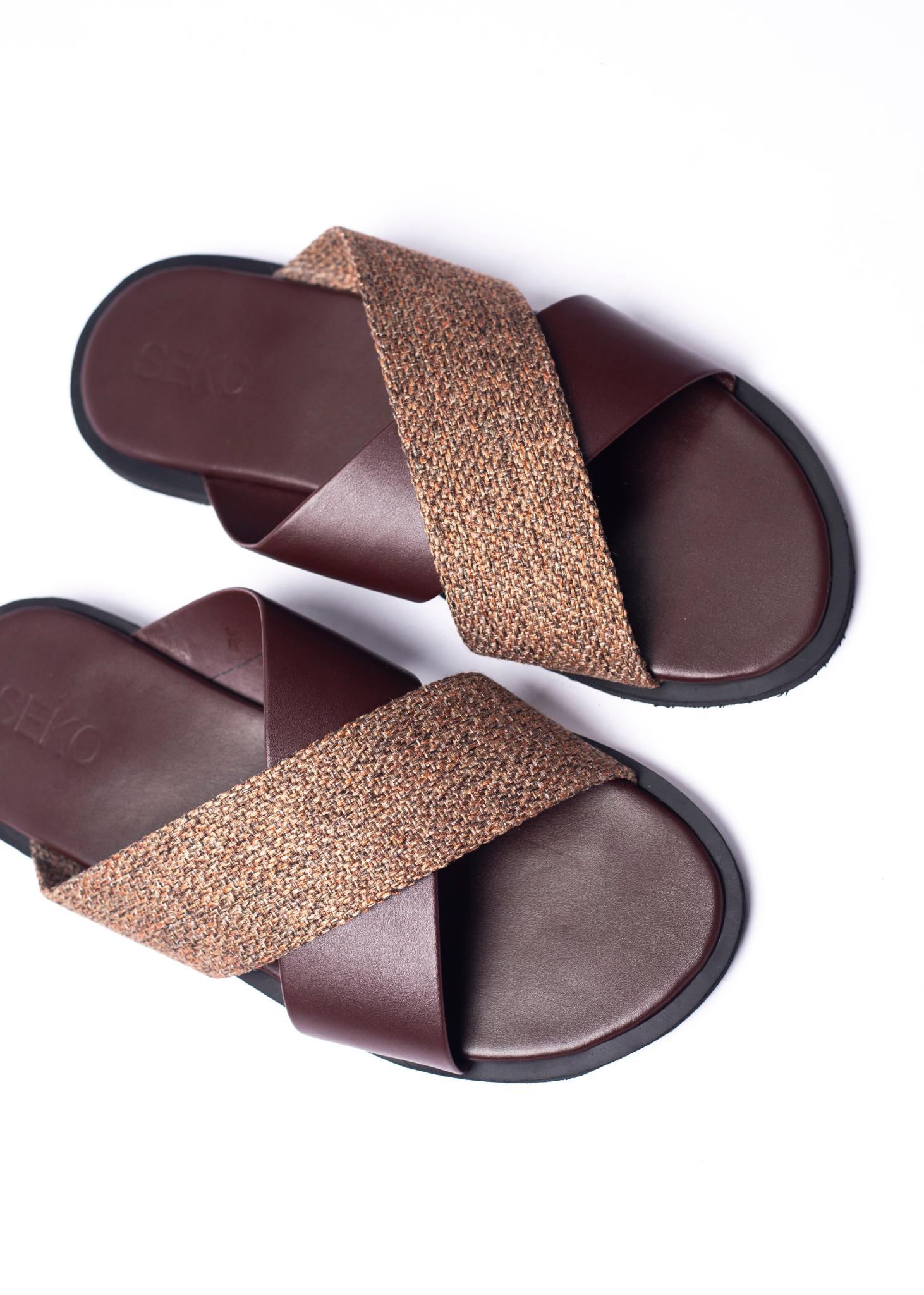 Sandales pour hommes – Eli marron raphia