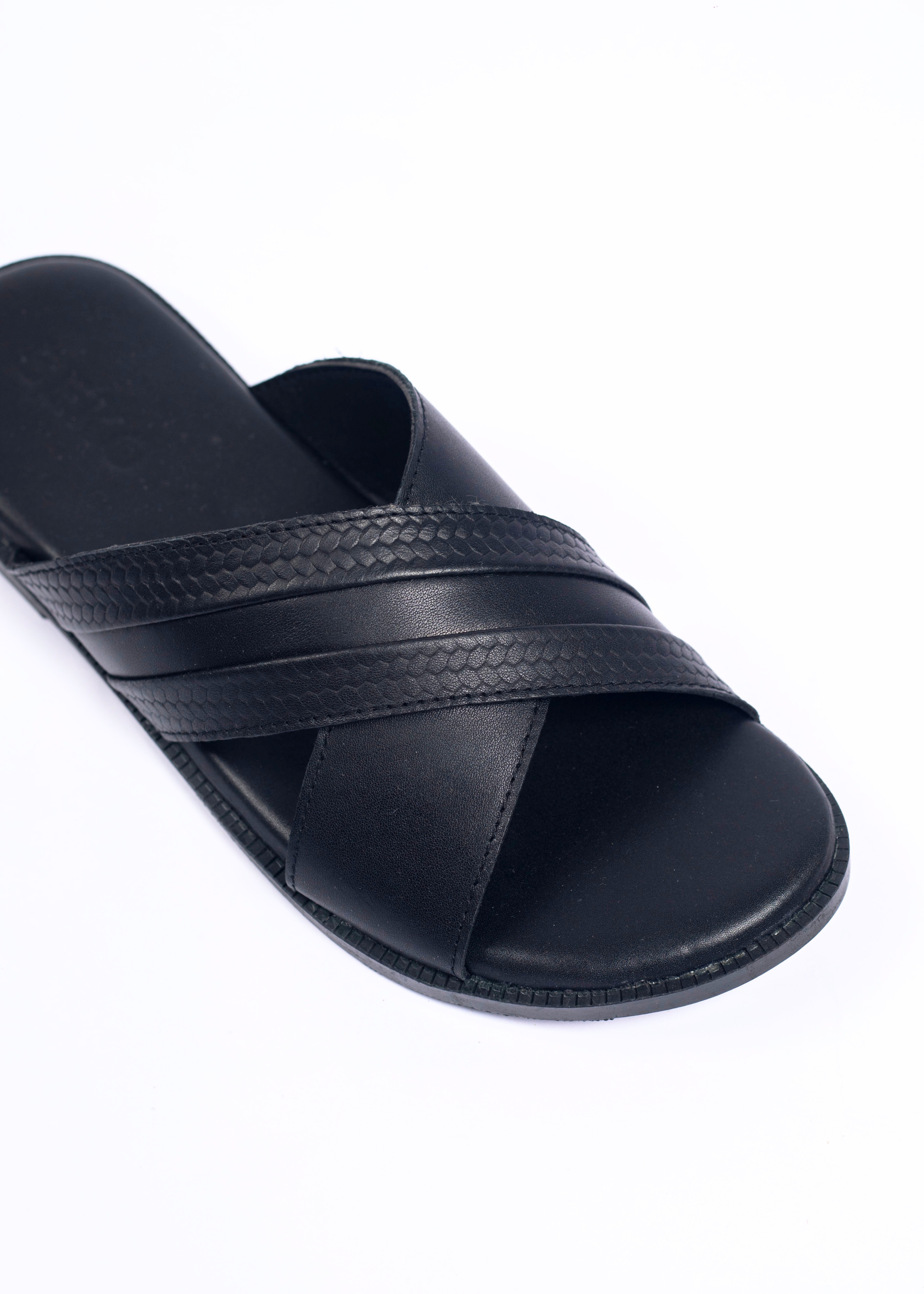 Sandales pour hommes – Charlem Black - Cuir Véritable