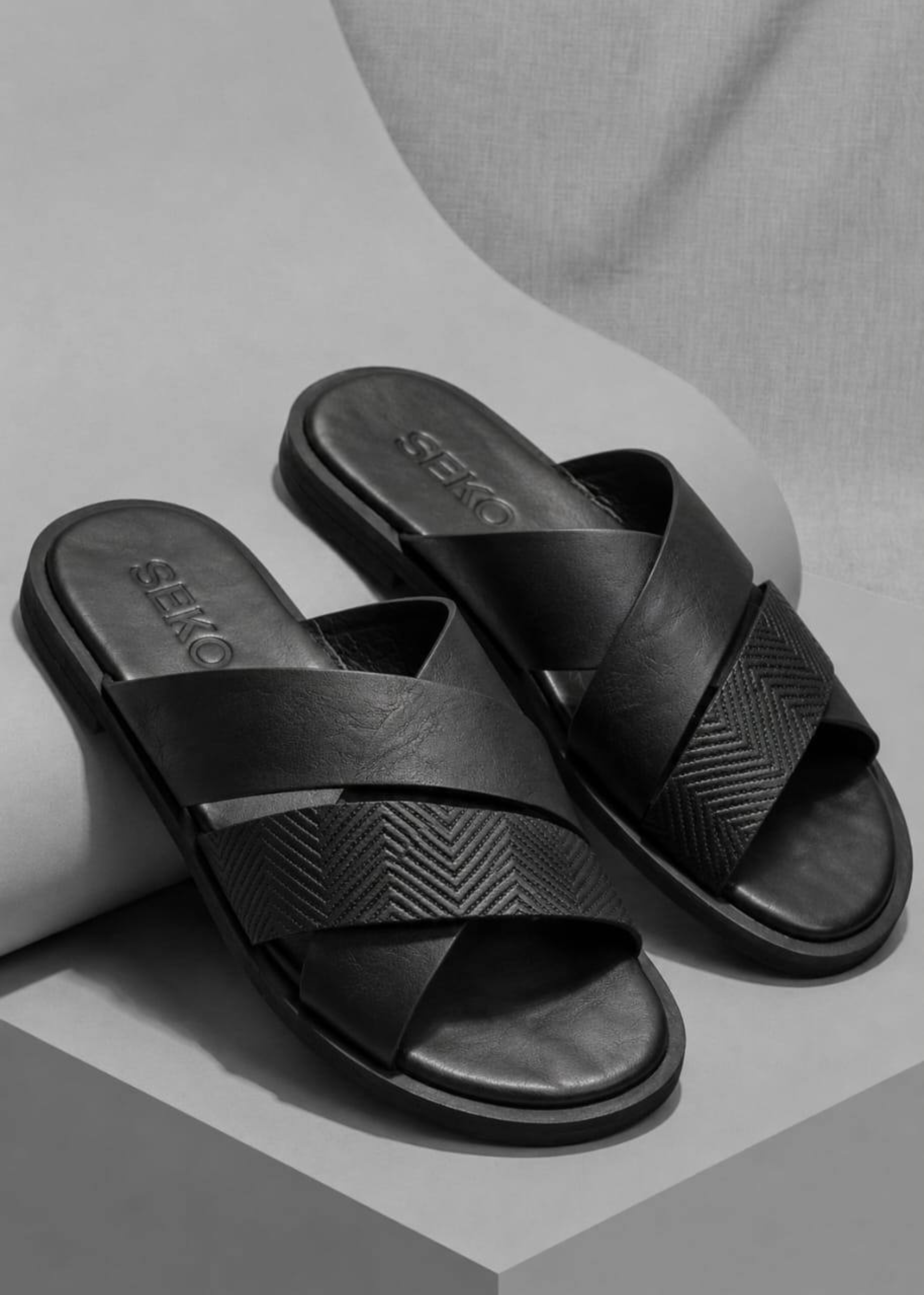 Sandales pour hommes – NDJASÊ NOIRE - Cuir Véritable