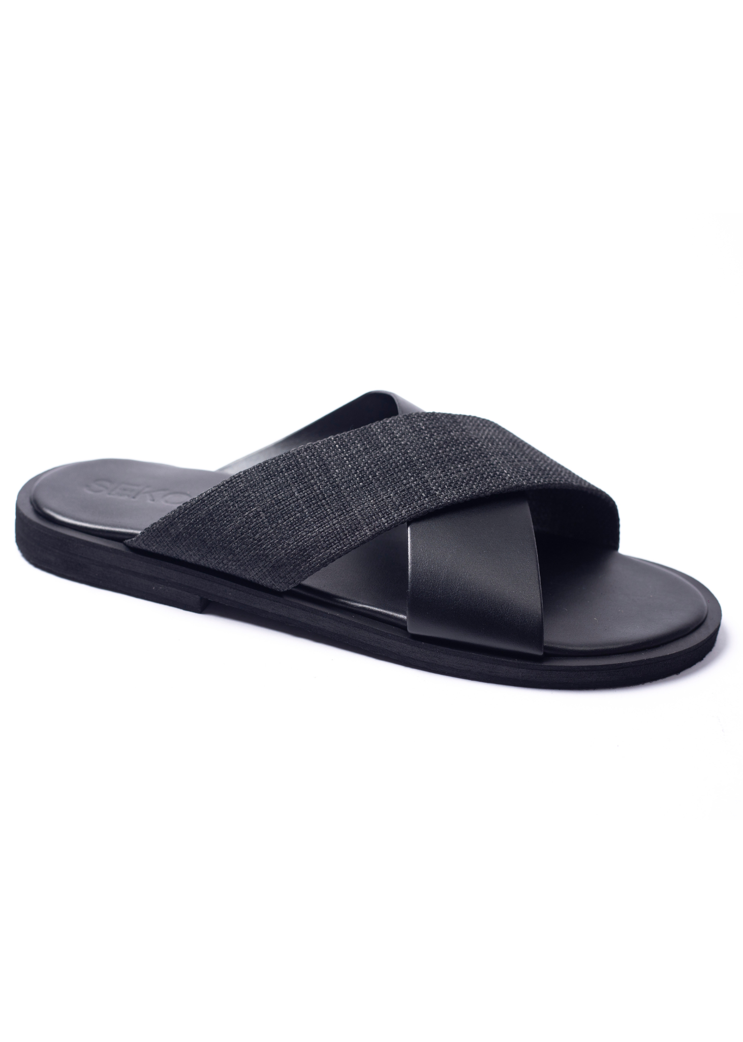 Sandales pour hommes – Eli noir raphia