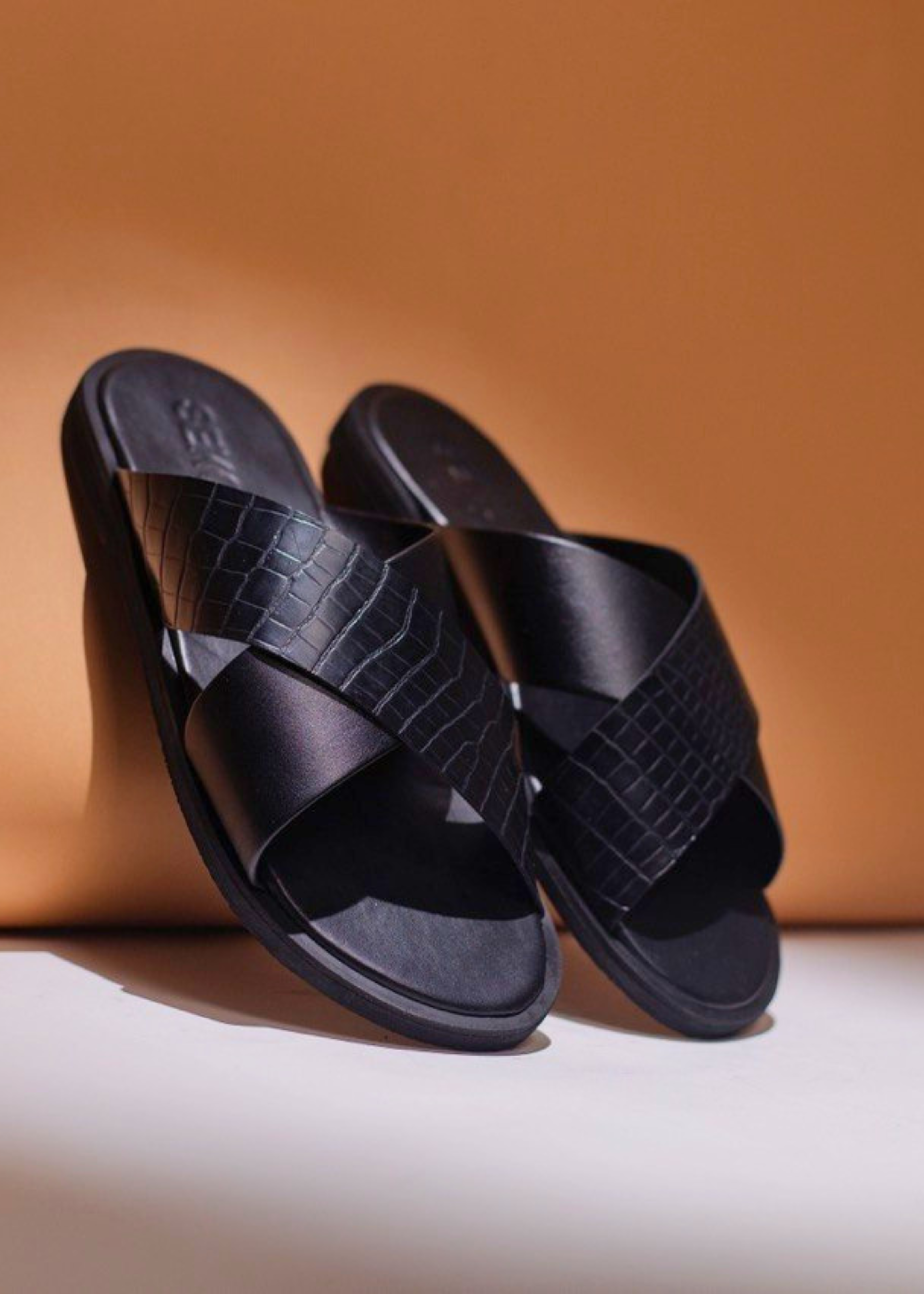 Sandales pour hommes - KAFALO CROCO noir