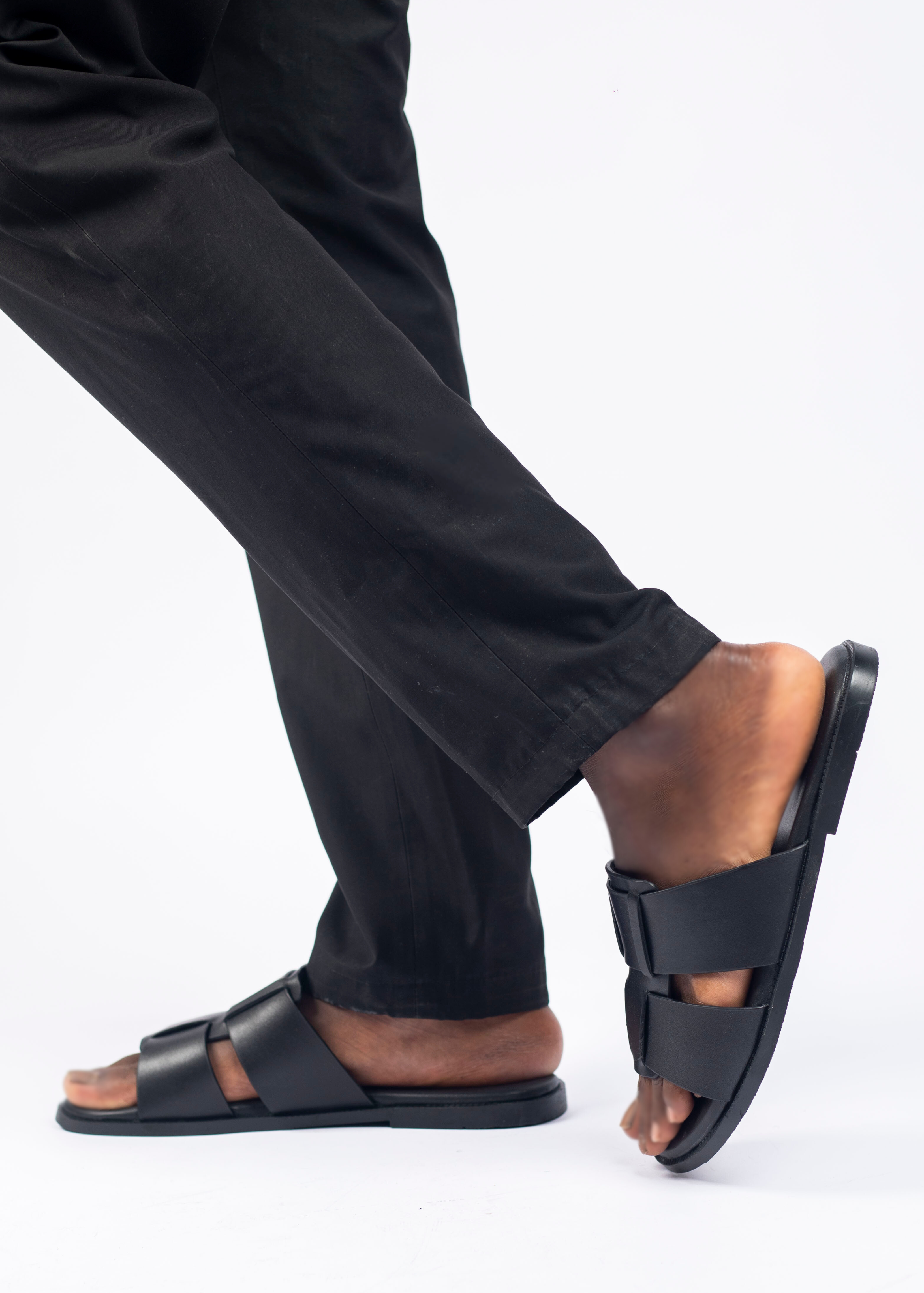 Sandales pour hommes – Founi Dark - Cuir Véritable