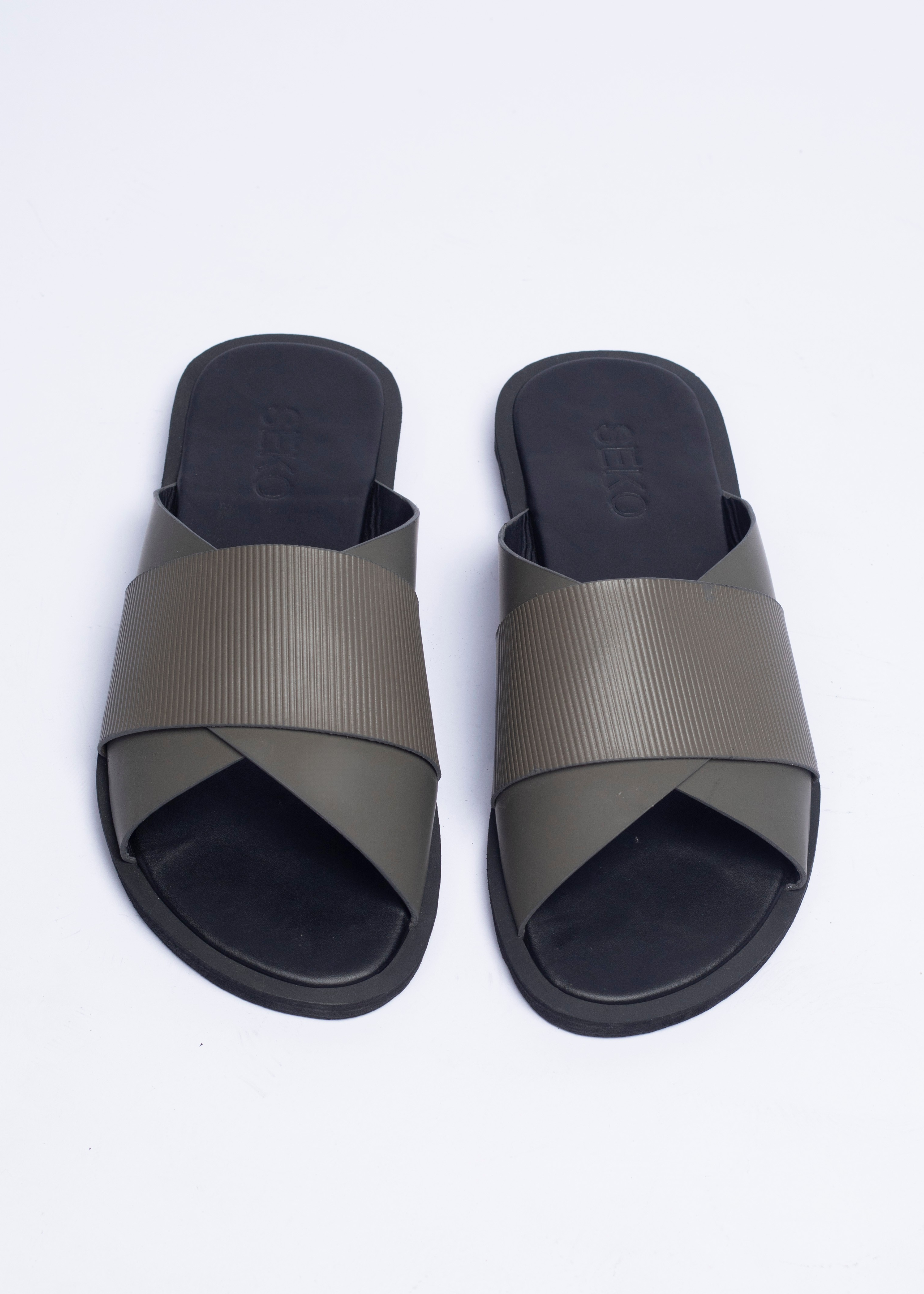 Sandales pour hommes – Meyou Gris - Cuir Véritable