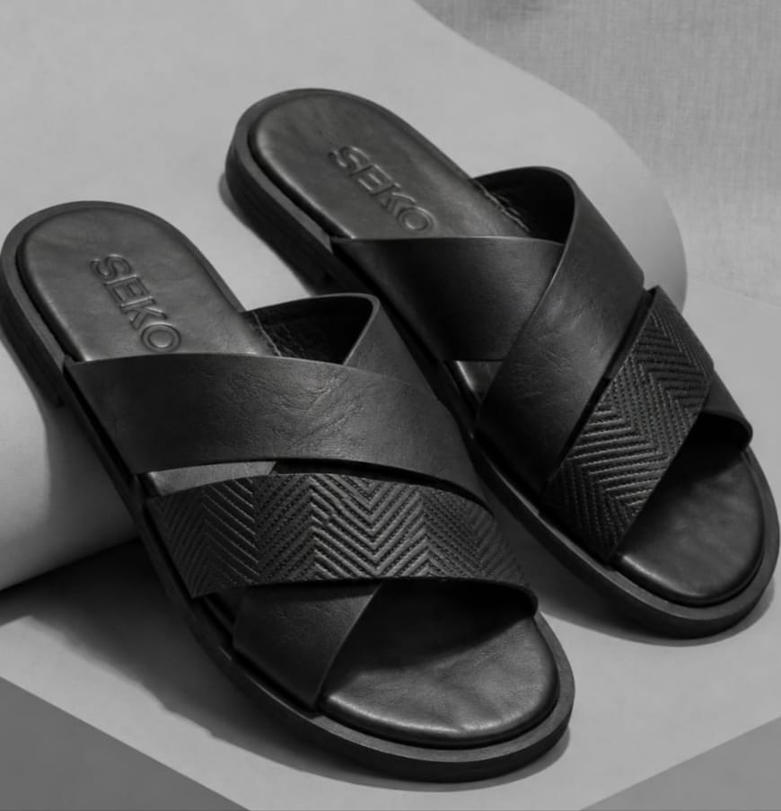 Sandales pour hommes – NDJASÊ NOIRE - Cuir Véritable