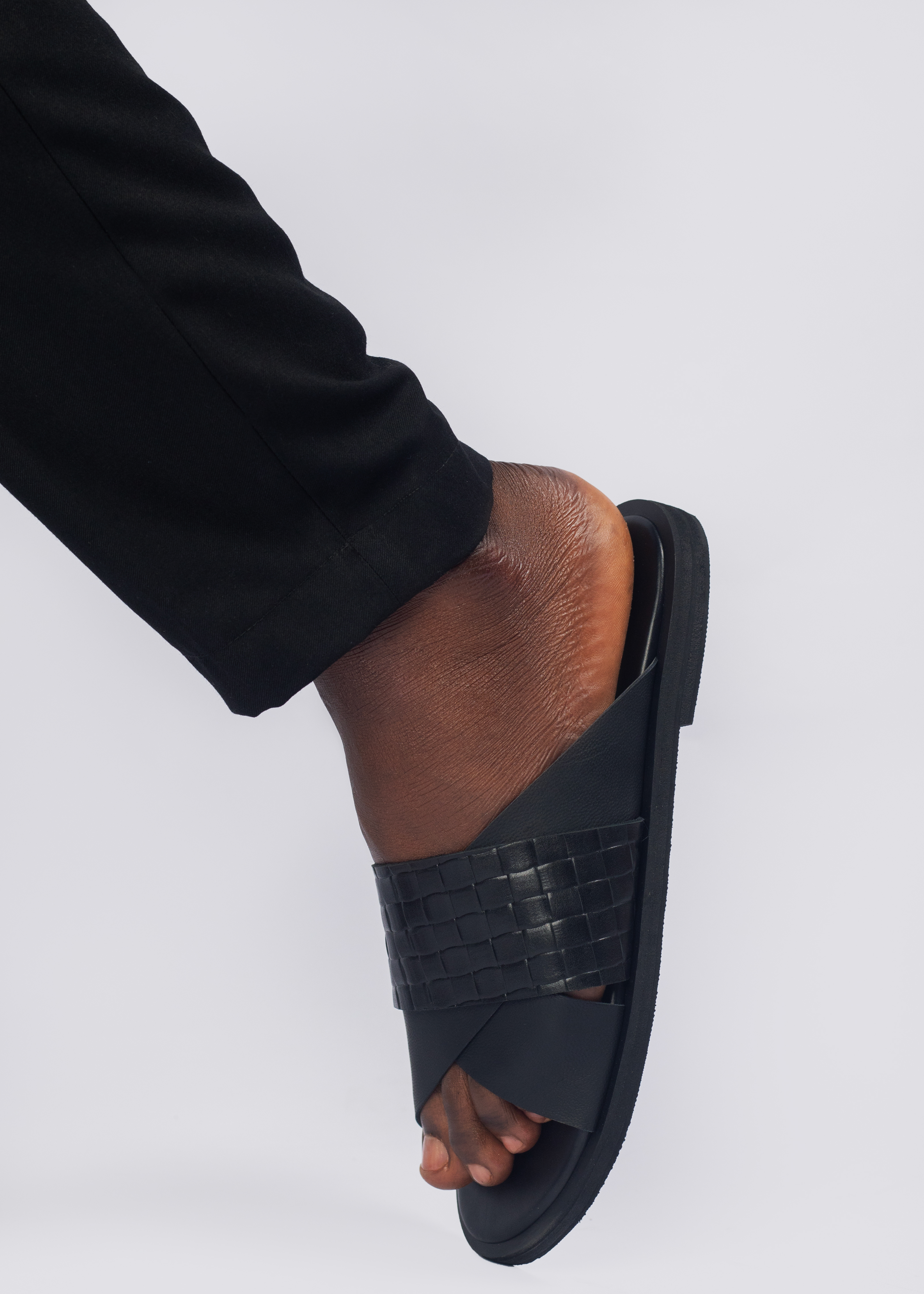 Sandales pour hommes – Meyou Noir - Cuir Véritable