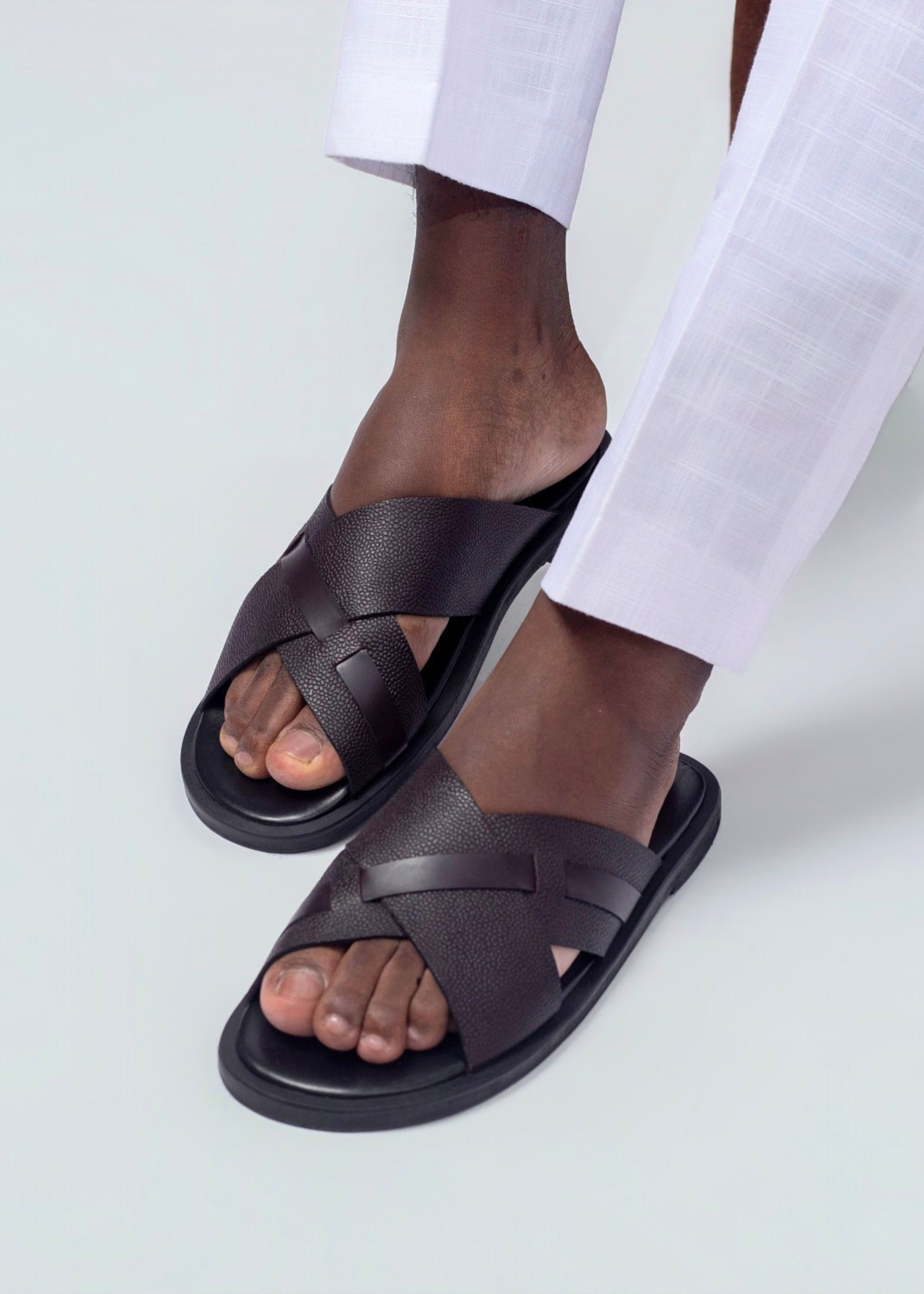 Sandales pour hommes – TALI indigo - Cuir Véritable