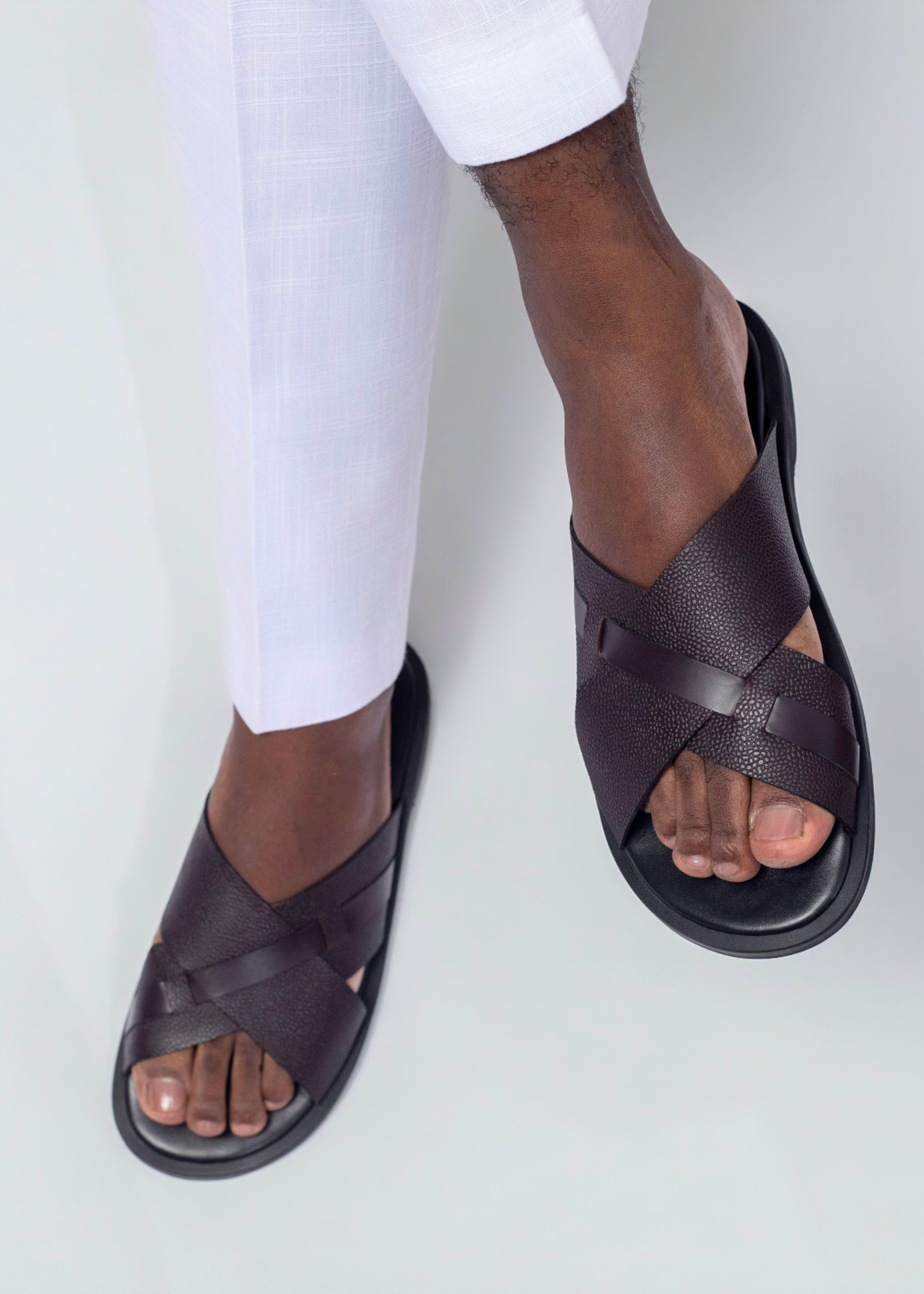 Sandales pour hommes – TALI indigo - Cuir Véritable
