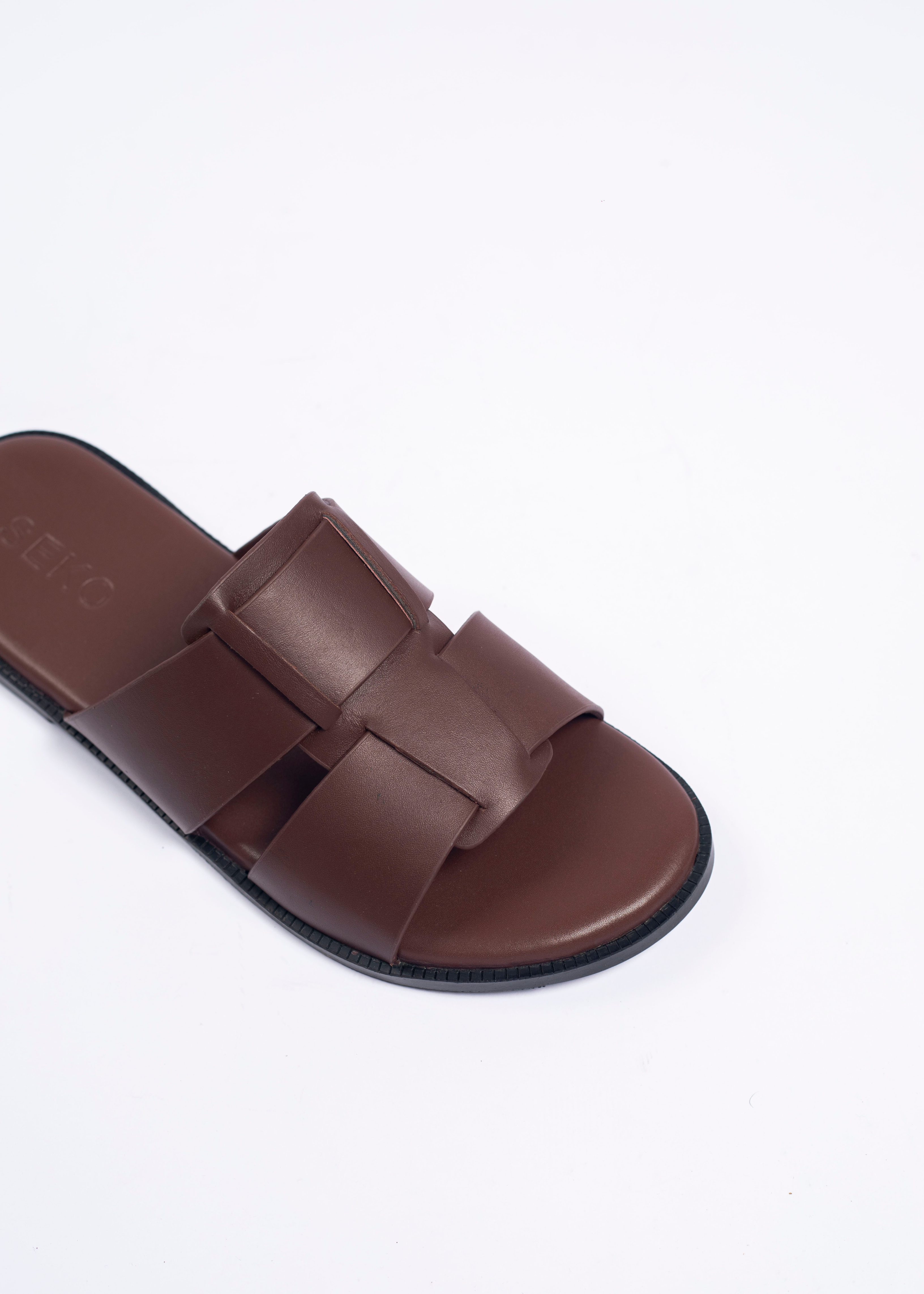 Sandales pour hommes – Founi Dark Brown - Cuir Véritable