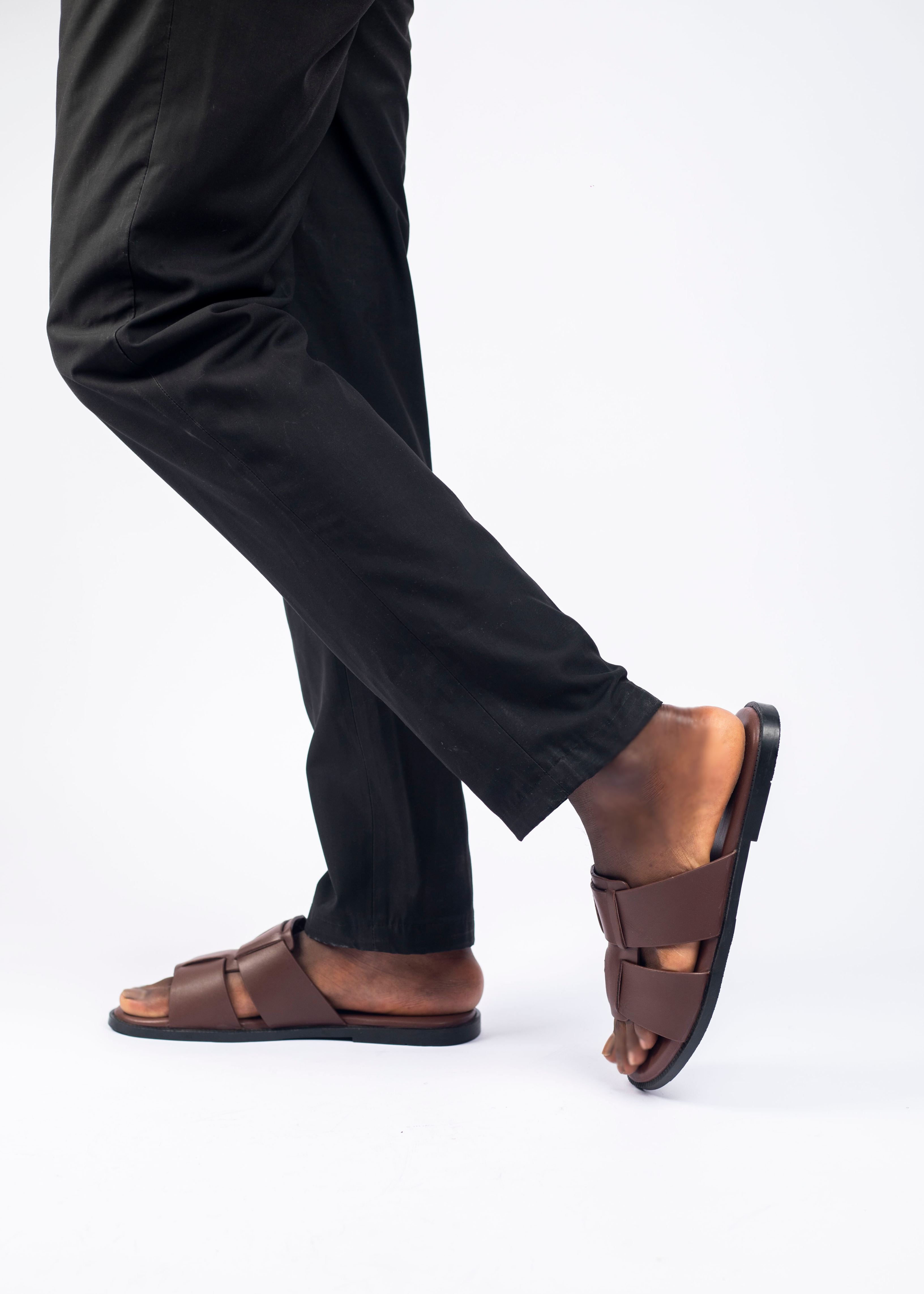 Sandales pour hommes – Founi Dark Brown - Cuir Véritable