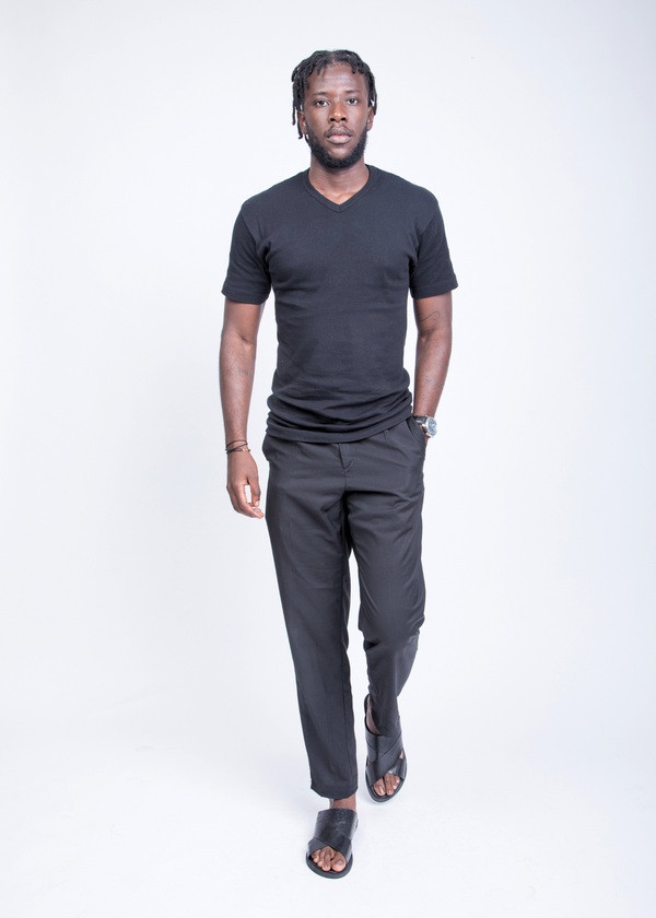 Sandales pour hommes – Obi Noir - Cuir Véritable