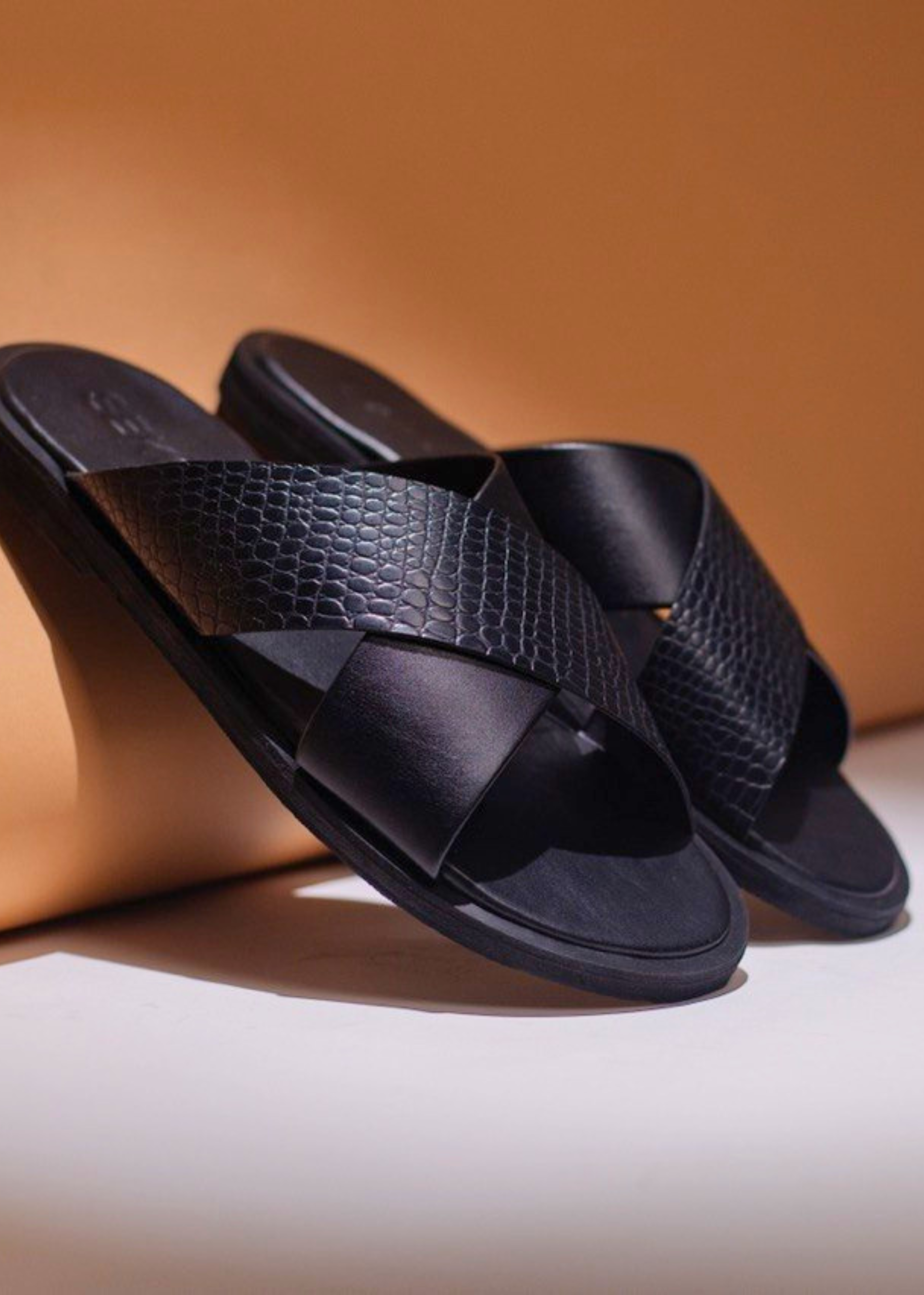 Sandales pour hommes - KAFALO CROCO noir
