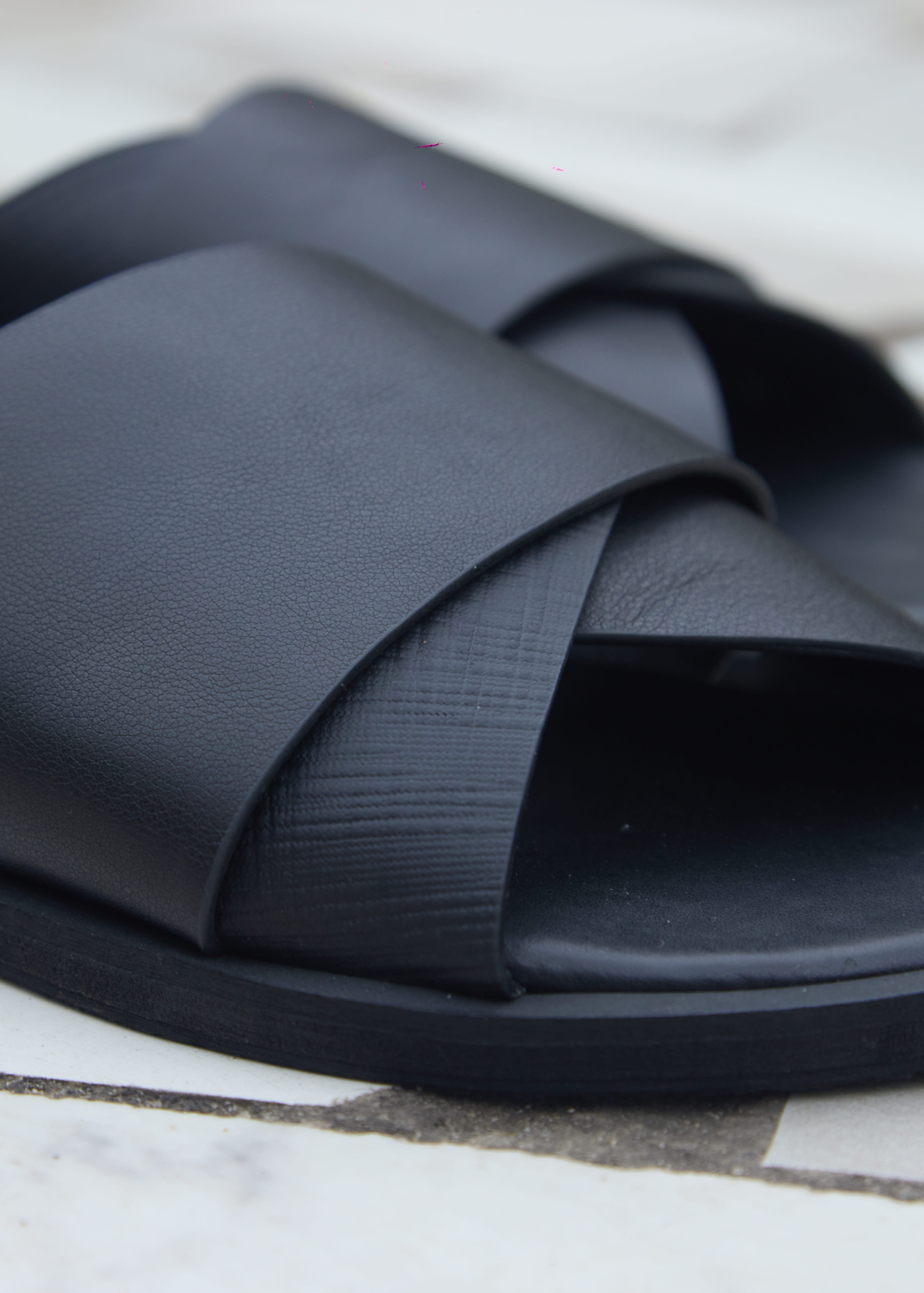 Sandales pour hommes – SANWI noir - Cuir Véritable
