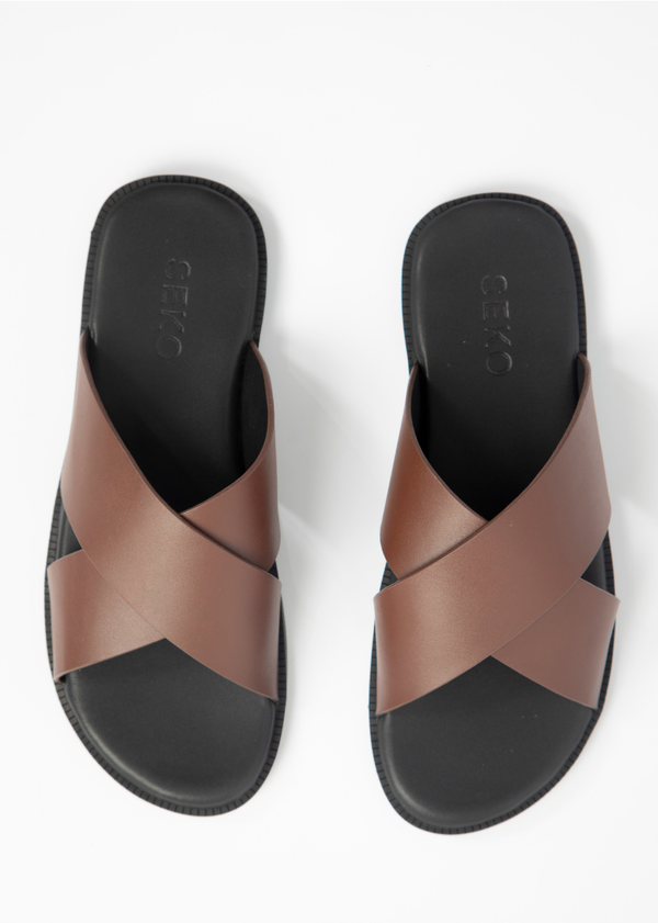 Sandales pour hommes – Eli Dark Brown - Cuir Véritable