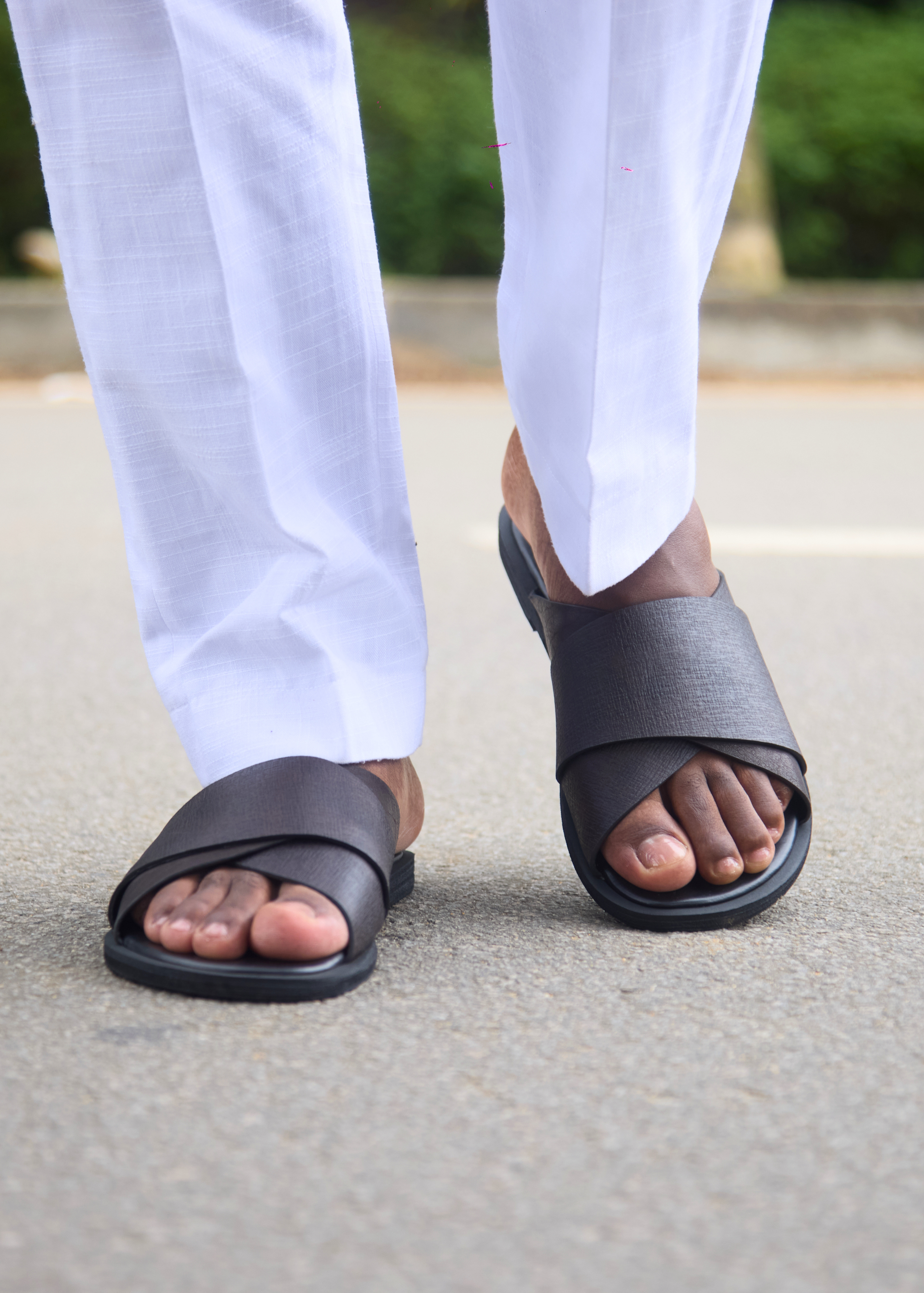 Sandales pour hommes – SANWI Chocolat noir - Cuir Véritable