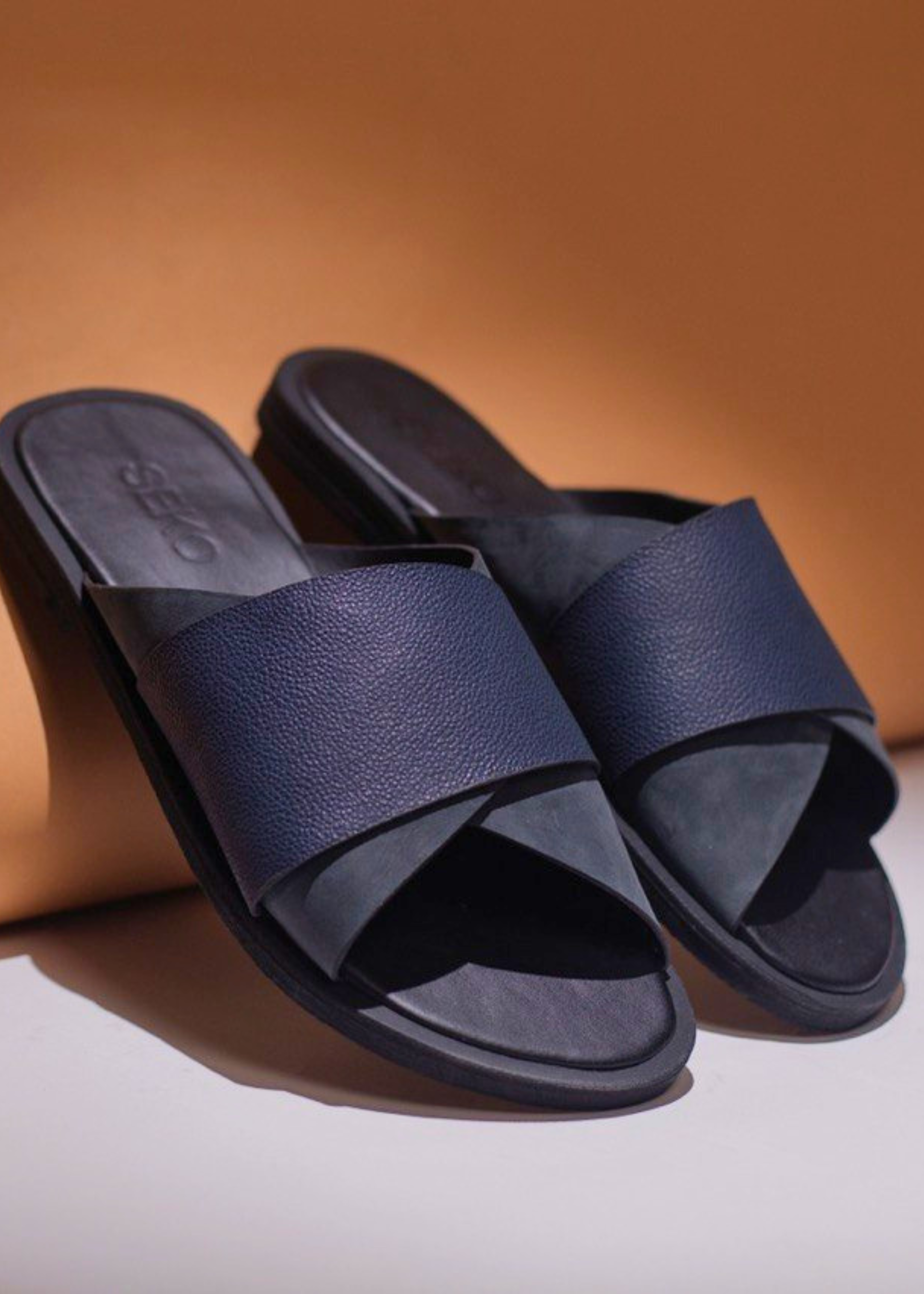 Sandales pour hommes – NANRI Bleu Gris - Cuir Véritable