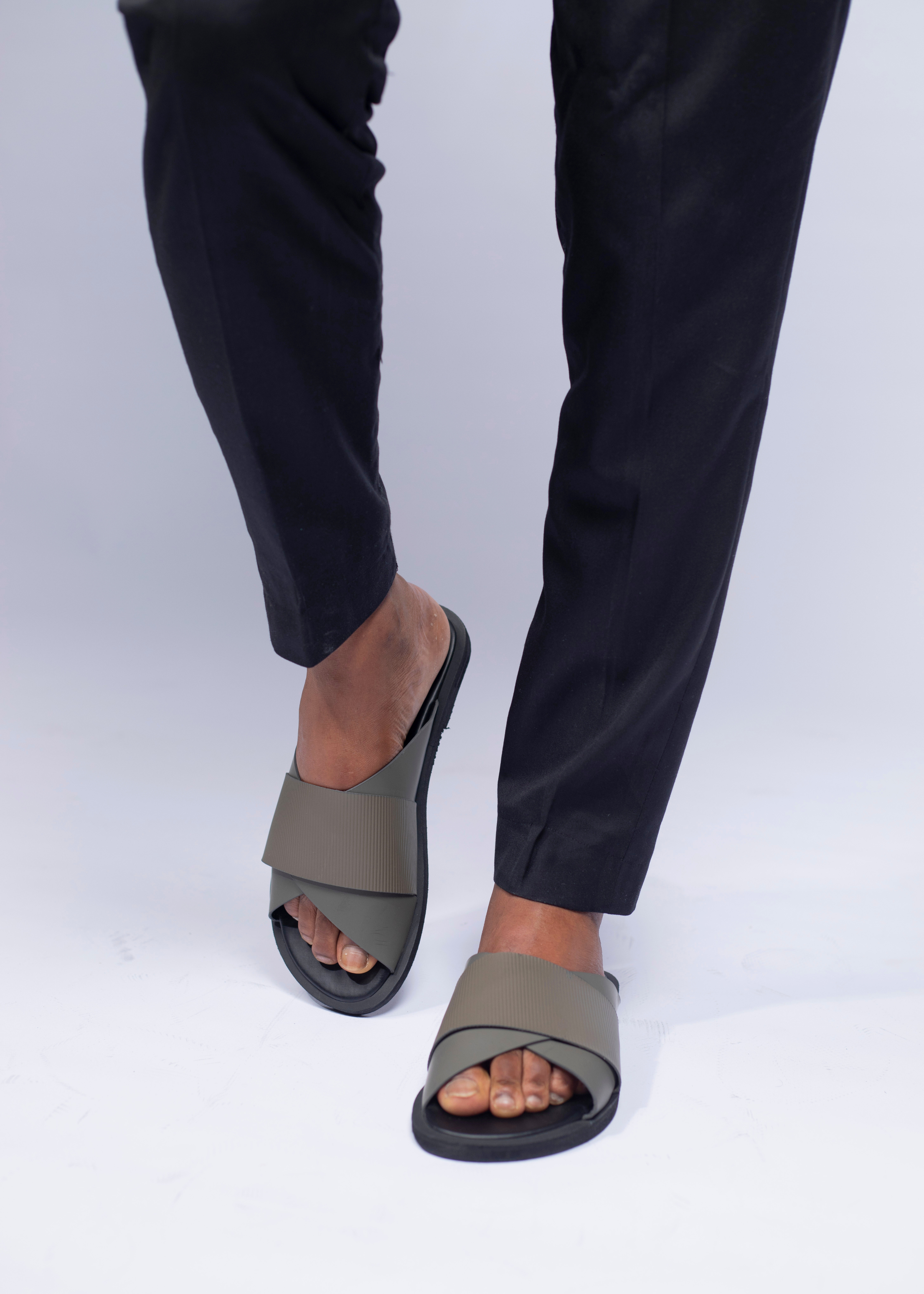 Sandales pour hommes – Meyou Gris - Cuir Véritable