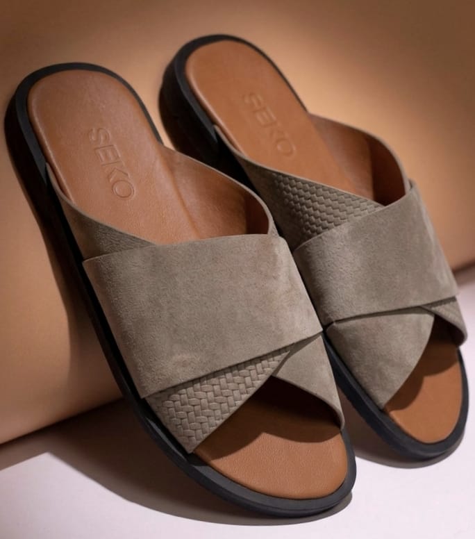 Sandales pour hommes – SANWI café - Cuir Véritable