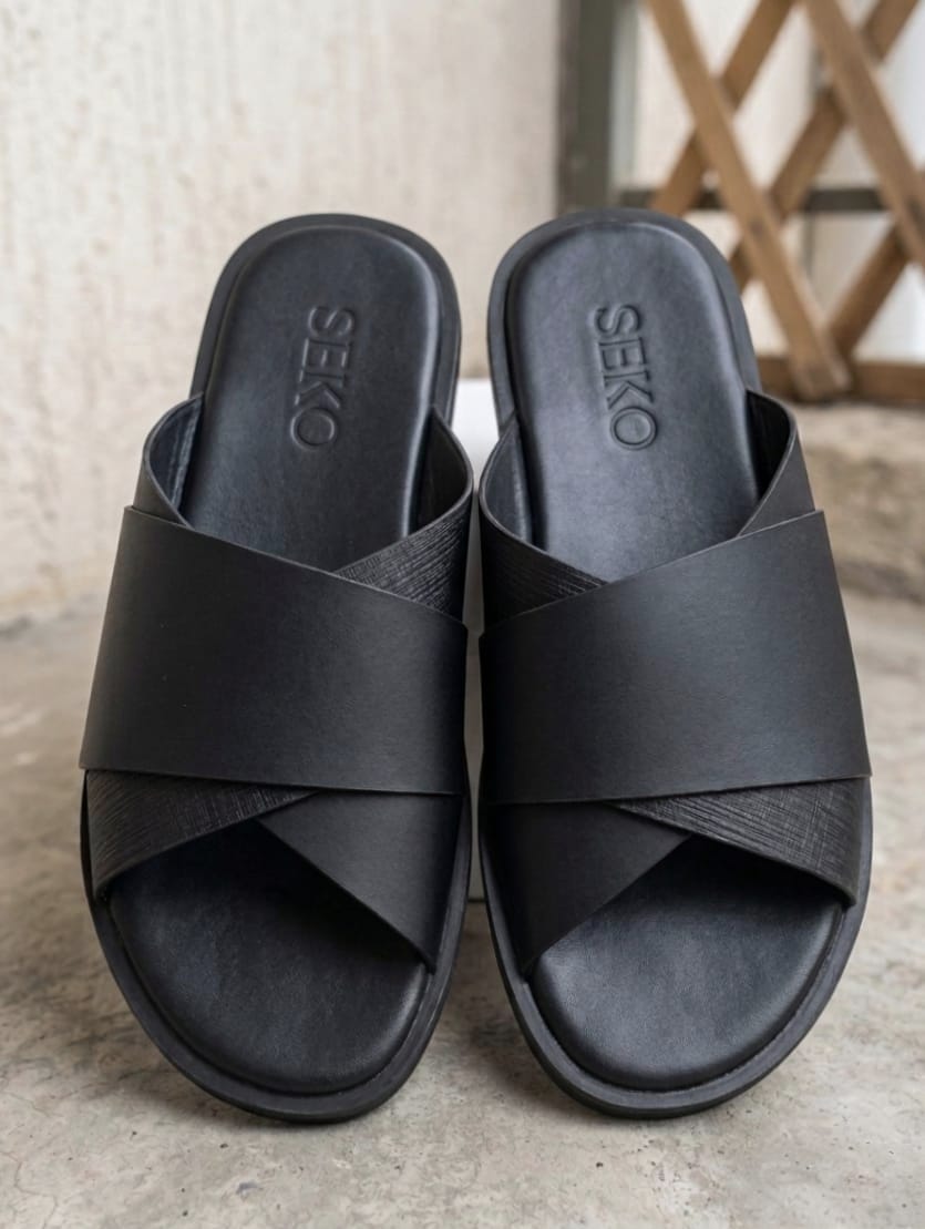 Sandales pour hommes – SANWI noir - Cuir Véritable